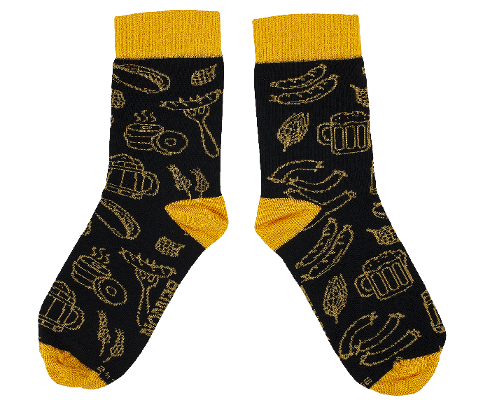 BENNONKY Beer Socks black/yellow - Obrázek 3