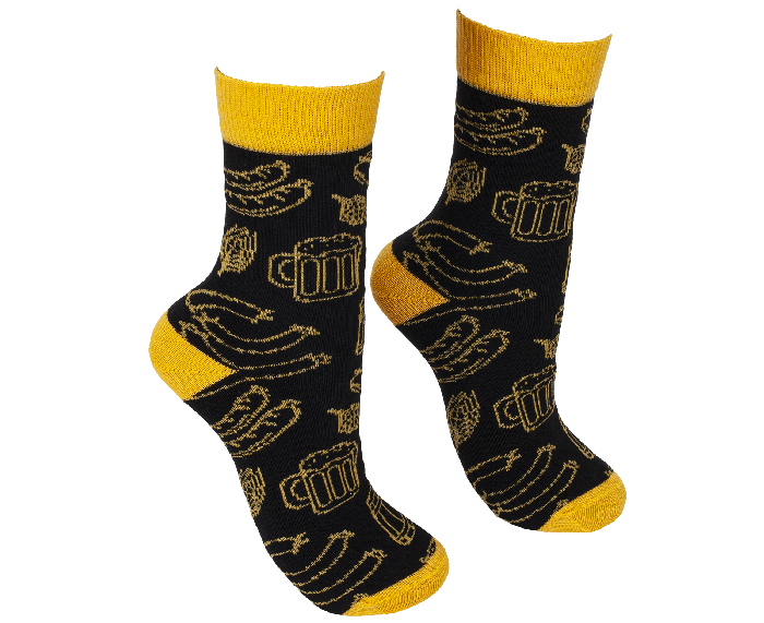 BENNONKY Beer Socks black/yellow - Obrázek 2